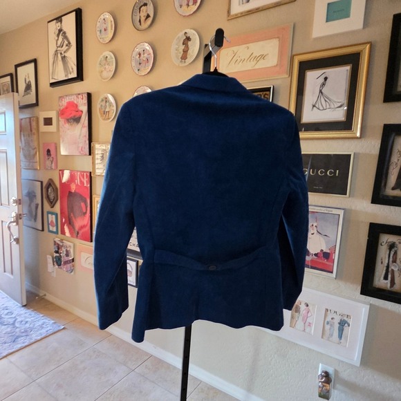 Town n Country 70s Blue Ultrasuede Blazer‎ Jacket Womens Size 6 Single Button - Picture 6 of 8